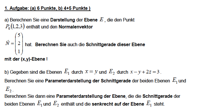 Darstellung der Normalform bei Vektoren und weitere ...