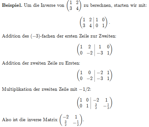 Berechnen Sie die inverse Matrix der reellen Matrix ((1,2 ...