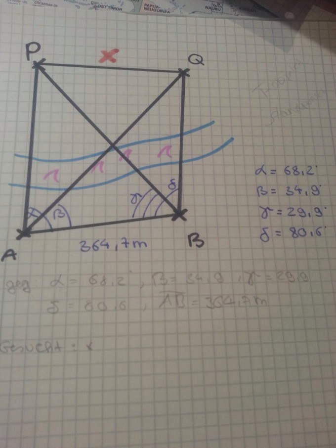 Triangulation zur Berechnung von x nutzen Mathelounge