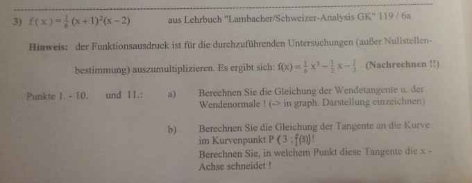 Wendetangente & Wendenormale berechnen? Kann mir Bitte ...