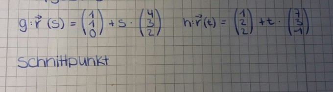 Schnittpunkt zweier Geraden in Parameterdarstellung ...