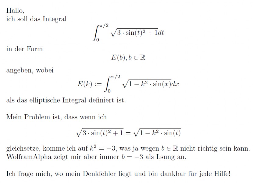 Sinus Quadrat Integrieren