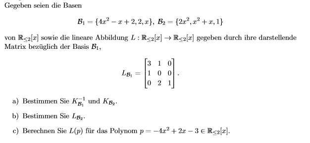Bestimmen von K^-1(Koordinatenvektor) und LB2 ...