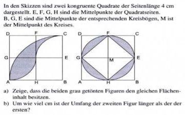 Fläche und Umfänge von Kreisfiguren. | Mathelounge