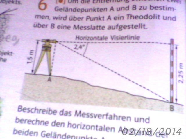 Um die Entfernung zwischen zwei Geländepunkten A und B zu bestimmen