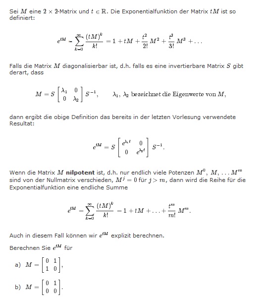 Exponentialfunktion von Matrizen: S^{-1}AS berechnen ...