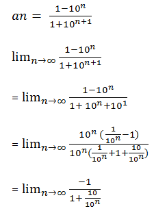 limes von (1-10^n) / (1+10^{n+1}) | Mathelounge