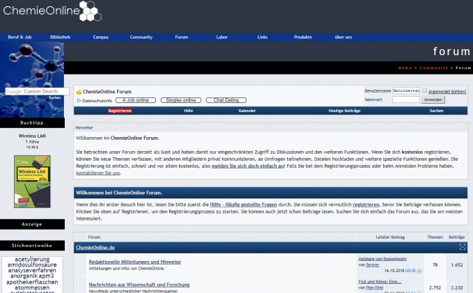 Screenshot Chemieonline