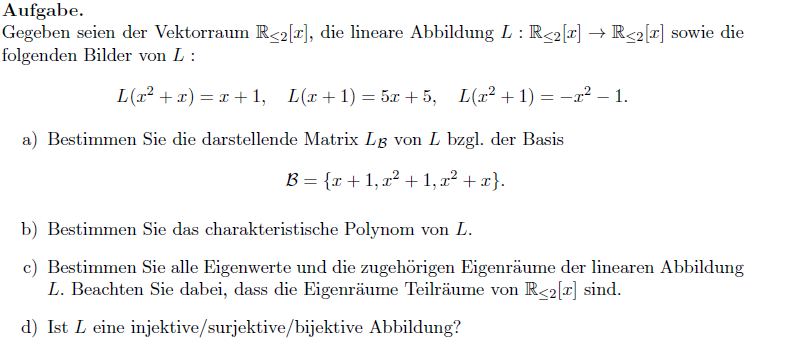 Konstruktion einer linearen Abbildung mit gegebenen ...