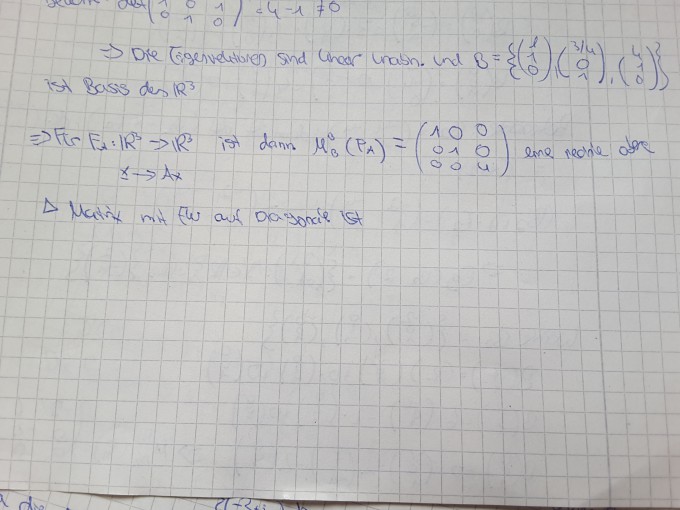 Darstellende Matrix bezüglich Basis Mathelounge