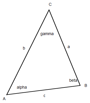 Dreieck, Winkelberechnung, SSS, Kosinussatz