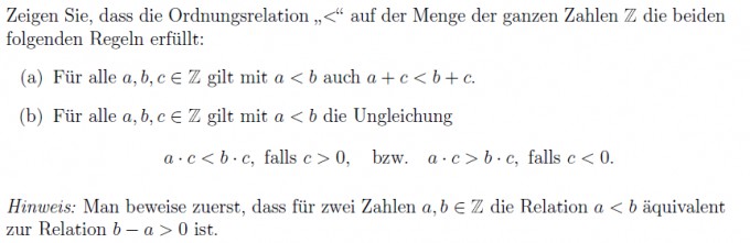 Ordnungsrelation. größer, kleiner --- Beweise | Mathelounge