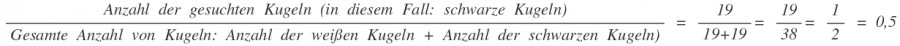 Berechnung der Wahrscheinlichkeit eine schwarze Kugel zu ziehen