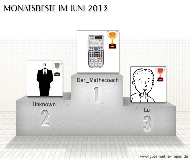 Monatsbeste Mathe Juni 2013