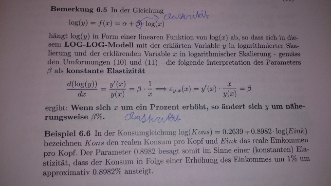 Konstante Elastizität. Wie geht die Umformung von von d ...