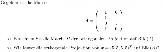 Orthogonale Projektion Auf Einen Vektorraum Mathelounge