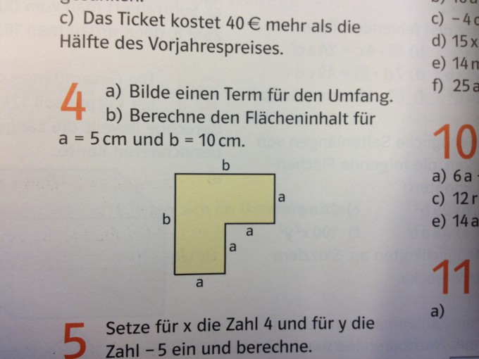 flächeninhalt berechnen (terme & variablen) | Mathelounge