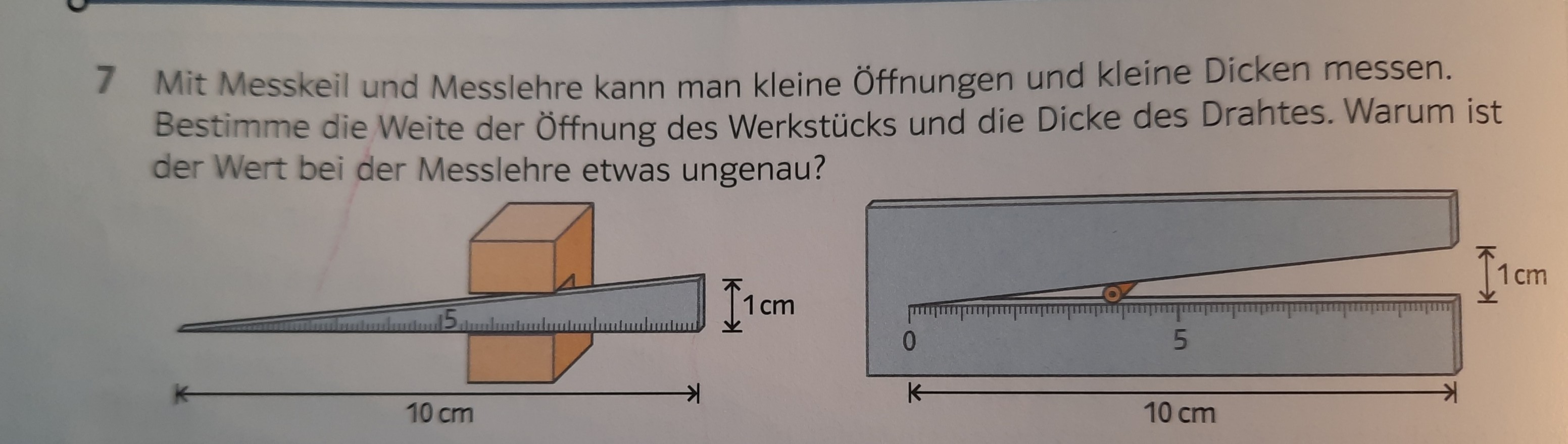 Strahlensätze / ähnliche Dreicke (2) Messkeil für Flachenöffnung