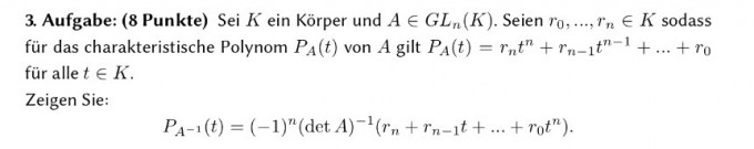 Charakteristisches Polynom Beweis Mathelounge