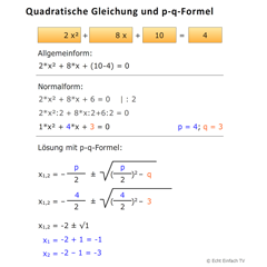 quadratische gleichungen p-q-formel