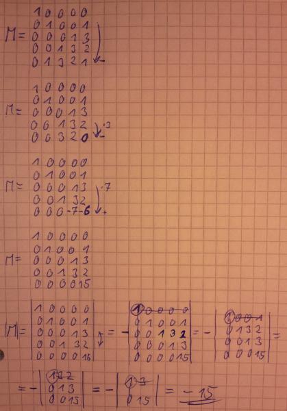 Gauß-Algorithmus, Determinante, Dreiecksmatrix