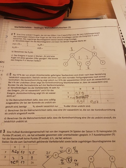 Vierfeldertafel Bedingte Wahrscheinlichkeit