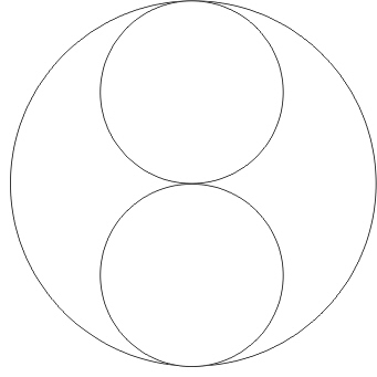 An die eine Seite (egal welche) soll der 3. Kreis