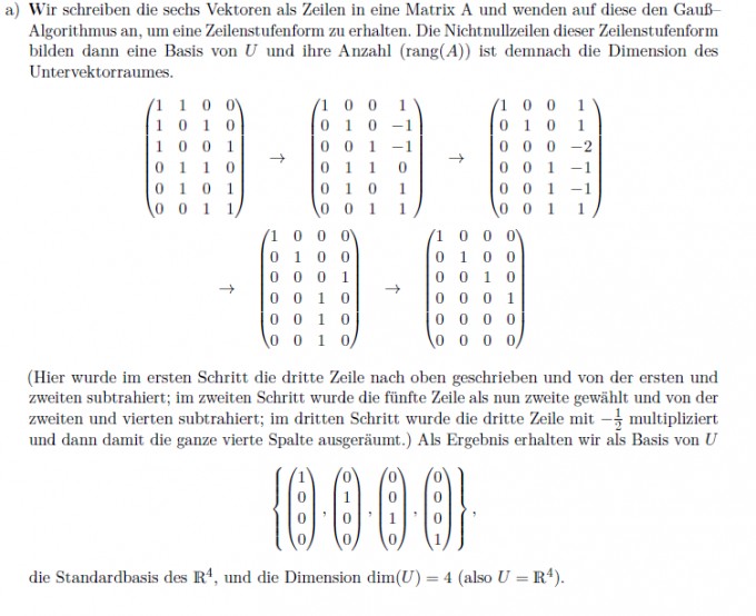 Basis bestimmen einer Matrix | Mathelounge