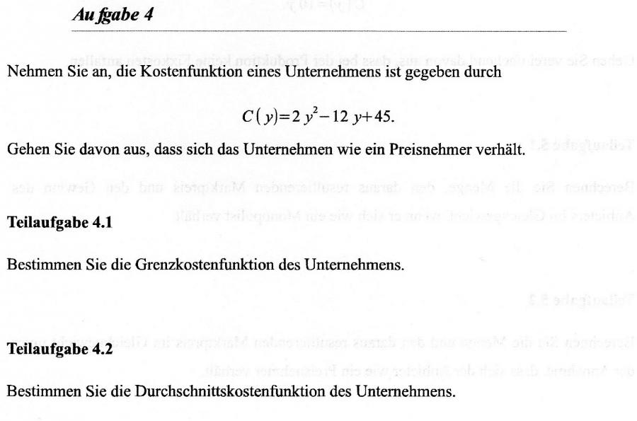 Wie hoch müsste der Marktpreis mindestens sein, damit die ...