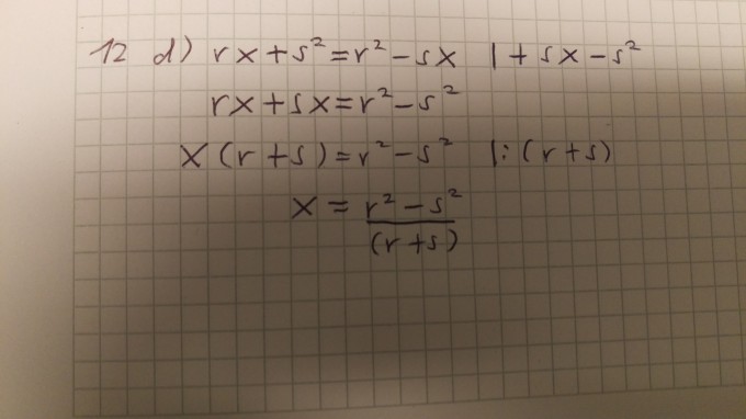 Lineare Gleichung Rx S 2 R 2 Sx Mit Fallunterscheidung Mathelounge
