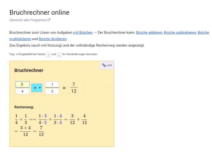 Bruchrechner online