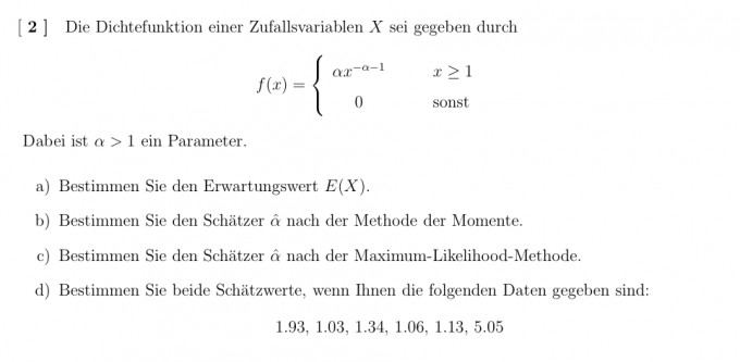 Parameterschatzung Mit Hilfe Der Maximum Likelihood Methode Mathelounge