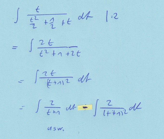 Integral von (1 / (x+sqrt(2x1) ) berechnen Mathelounge
