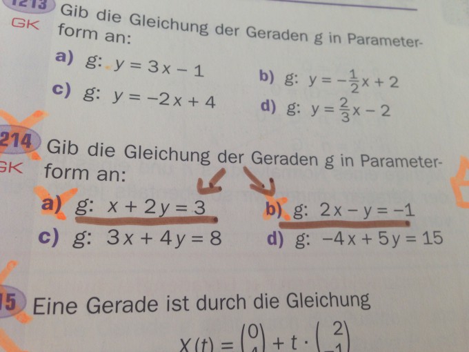 Gib Die Gleichung Der Geraden G In Parameterform An Mathelounge