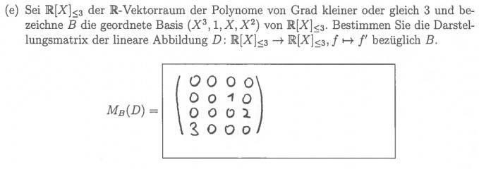 Darstellungsmatrix für ein Polynom 3. Grades bestimmen | Mathelounge
