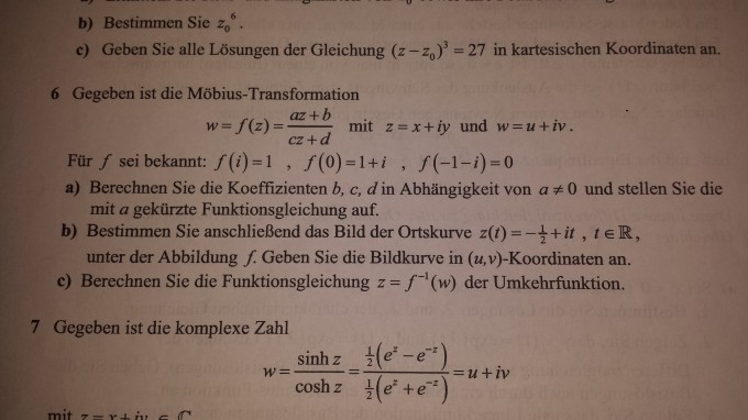 Komplexe Möbius Transformation | Mathelounge