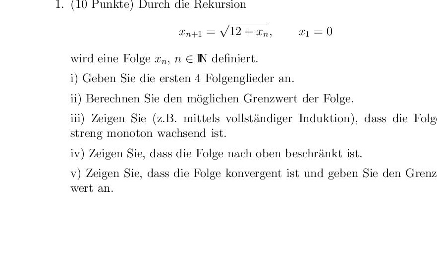 Wie kann ich den Grenzwert berechnen? Rekursiv definierte ...