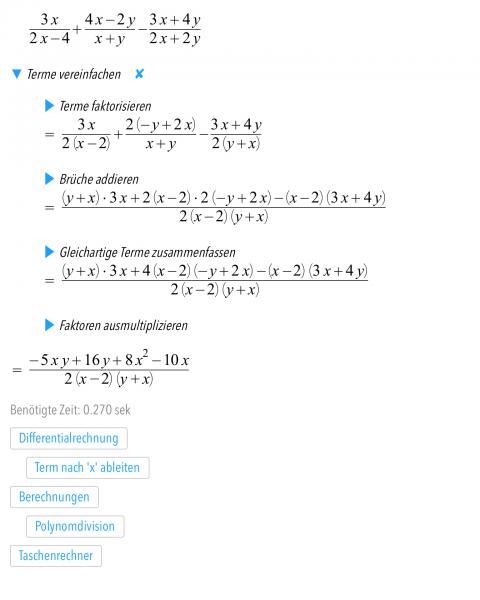 Summe von Bruchtermen berechnen - math 42 Antwort