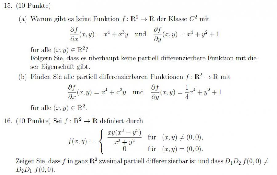 Partielle Ableitungen: Zeigen, dass f(x,y) in ganz R^2 partiell ...