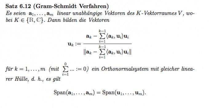 Wie kann ich mit Hilfe Gram-Schmidt-Verfahren die ...