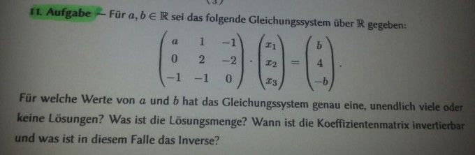 Gleichungssystem lösen, Lösungsmenge finden, wann ist ...