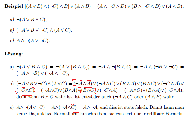 Aussagenlogik für (¬ A) ∧ A Mathelounge