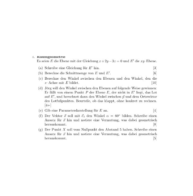 Schnittmenge von Ebenen. xy-Ebene: Gleichung z=0 ...