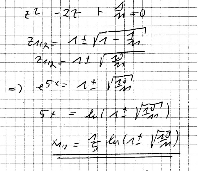 Gleichung mit cosh und sinh: 6cosh(5x)+5sinh(5x)=11 | Mathelounge