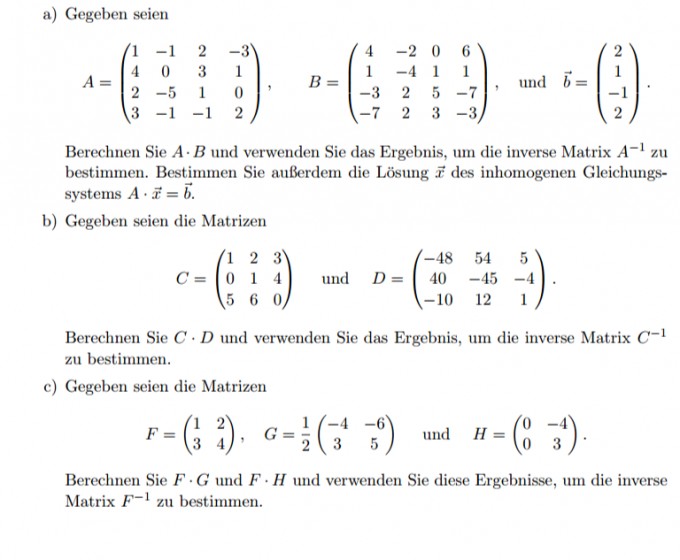 Inverse Matrix bestimmen mithilfe A*B | Mathelounge