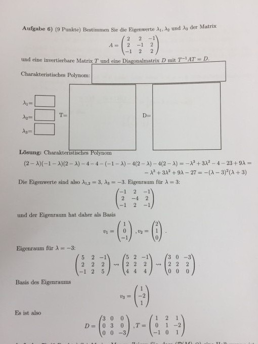 Eigenwert 3. Basis von Eigenraum, wenn Matrix 2 Nullzeilen ...