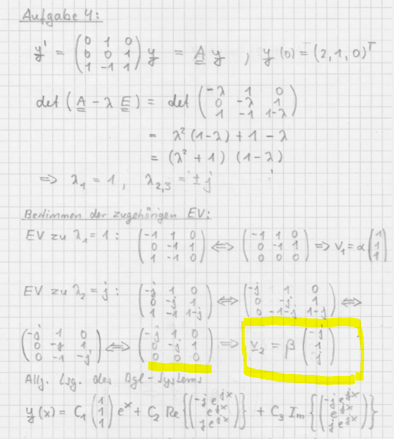 Eigenvektor zu 3x3 Matrix bestimmen | Mathelounge