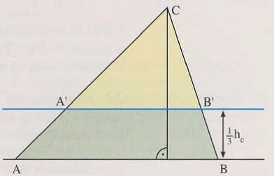 Dreieck zerlegt durch Parallele