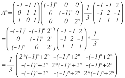 Matrix potenzieren, allgemeine Formel für A^n. Basis aus ...