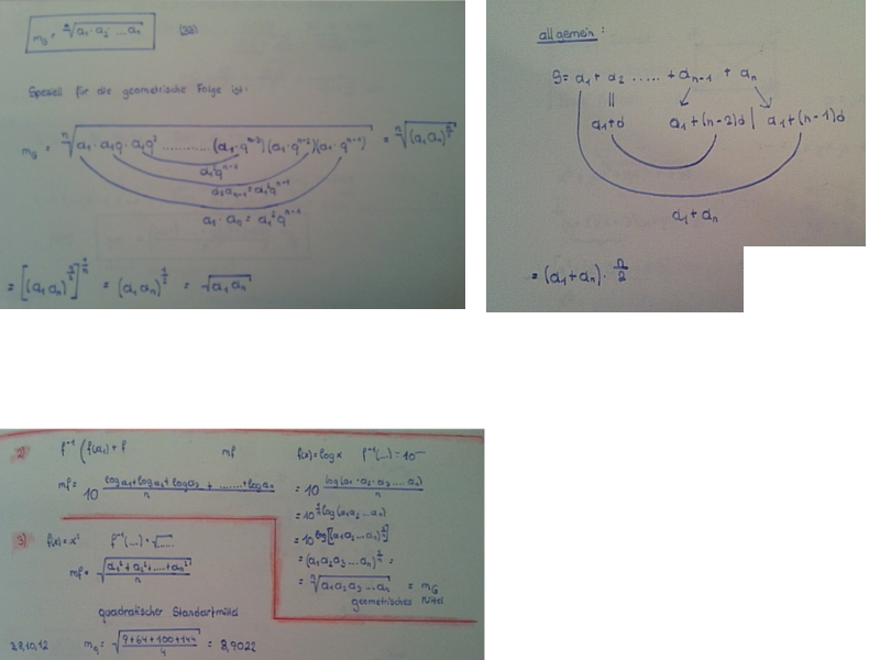 Reihen, Folgen, Mittelwert